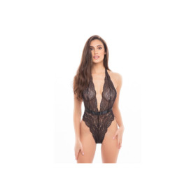 Bodystring noir en dentelle 